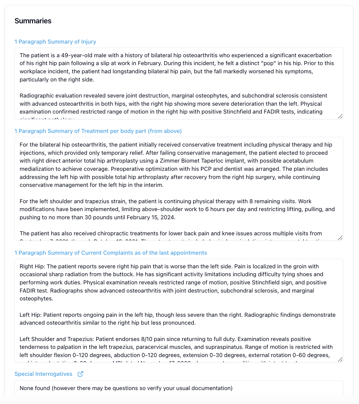 1 Page summary